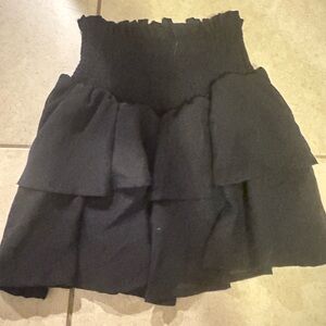 Elegant Black Tiered Skirt